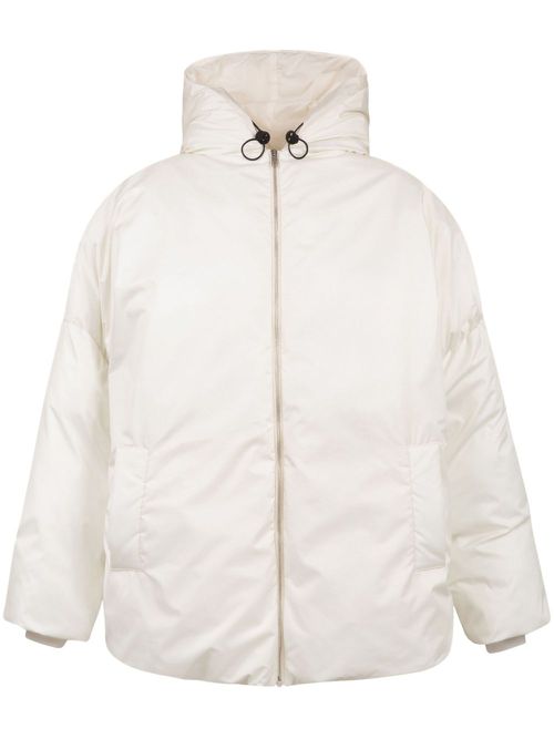 Hooded zip-up jacket - White