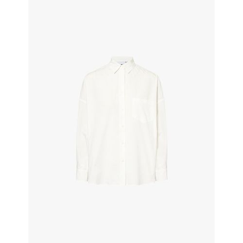 Womens White Chiara Patch-pocket Relaxed-fit Cotton-poplin Shirt S