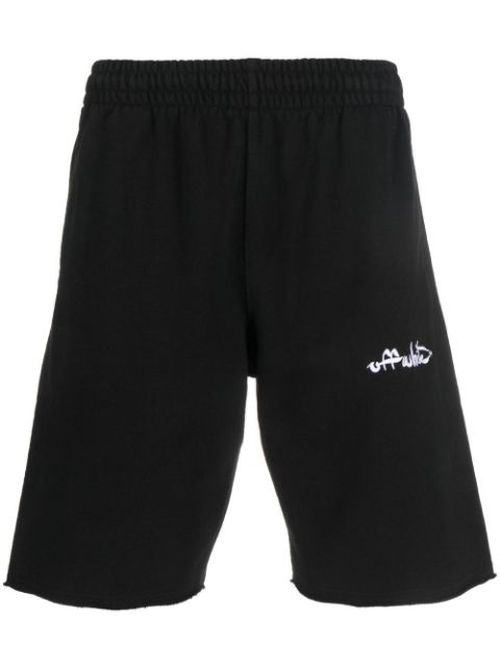 Logo-print organic cotton track shorts