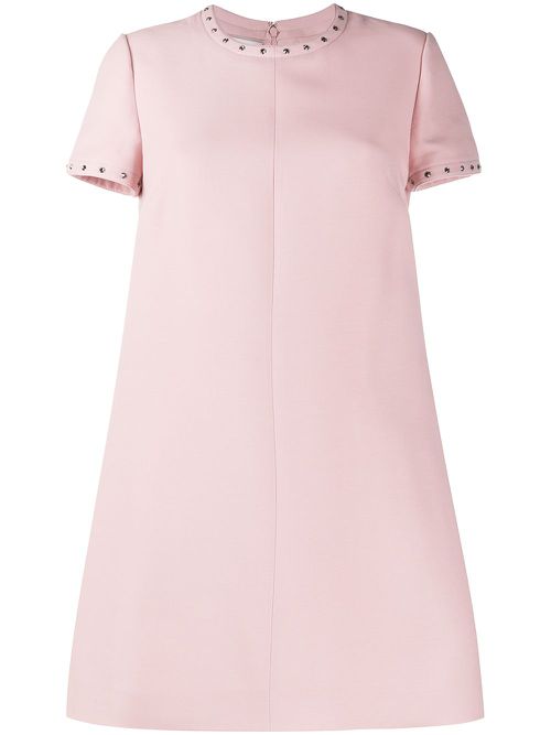 Valentino Garavani embellished trim flared dress - Pink