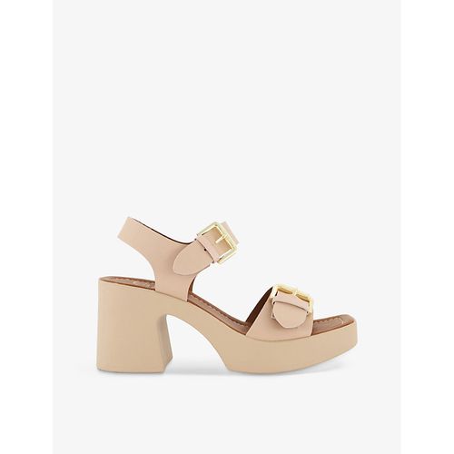 Womens Blush-leather Jenies Two-buckle Leather Platform Sandals