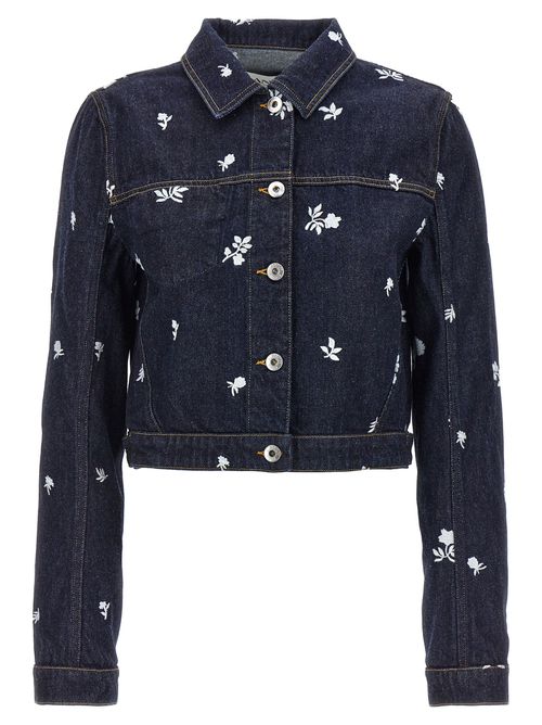 -Floral Embroidery Jacket Giacche Blu-Donna