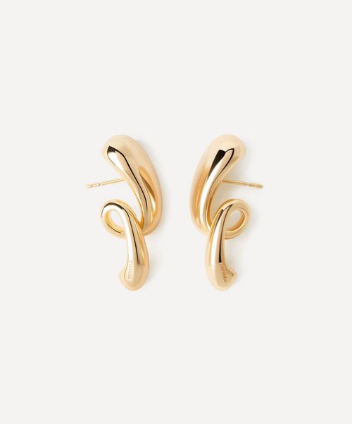 18ct Gold-Plated Orbit Stud Earrings Luxury Gift