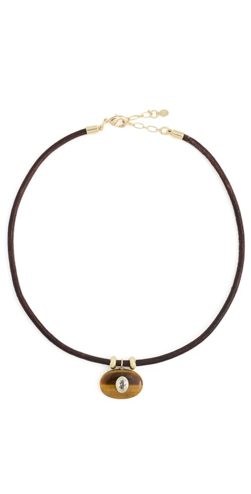 Tiger's Eye Horizontal Treasure Necklace Brown One Size