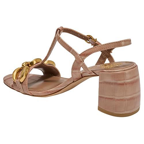 Chirie Leather T-Strap Block-Heel Sandal - Black