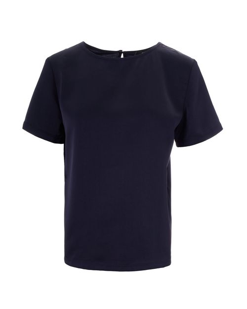 Blue Solid Round Neck T-Shirt
