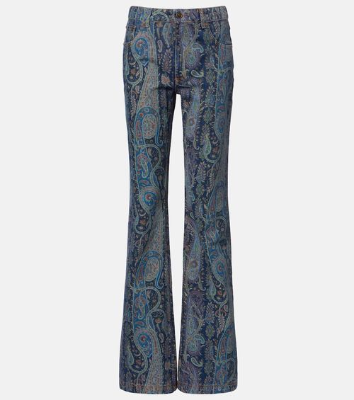 Printed cotton wide-leg pants