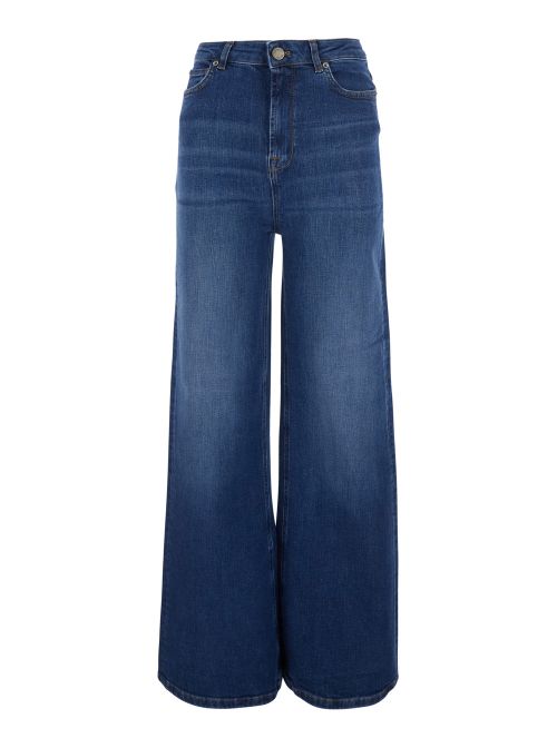 Straight-Cut Denim Jeans — Blue