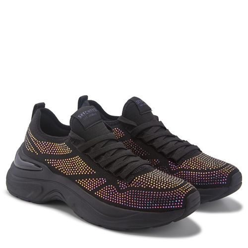 Women's Hazel Lustrous Sheen Rhinestone Fashion Sneakers (Black/Multi)