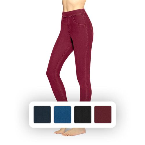 Ladies High Rise Denim Legging:- Zinfandel