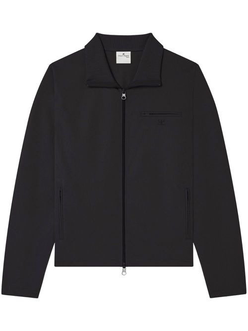 Interlock zip-up shirt jacket - Black