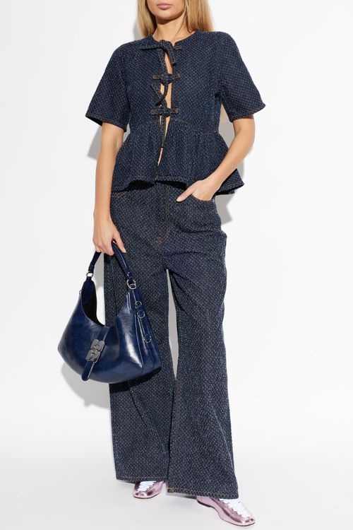 Denim Top, Women's, Navy Blue