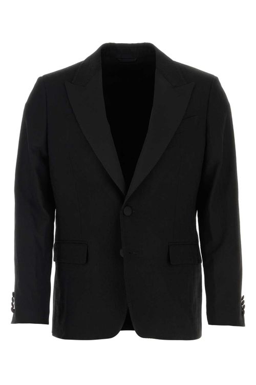 Stretch Wool Blazer — Black