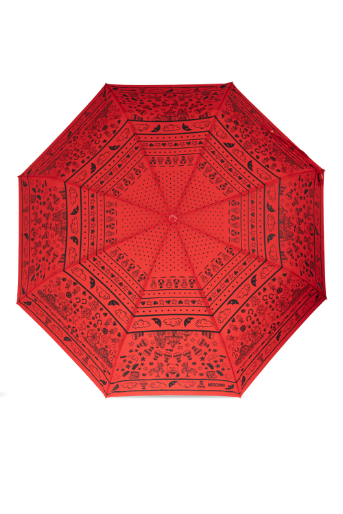 Folding Umbrella With Logo, Unisex, Red