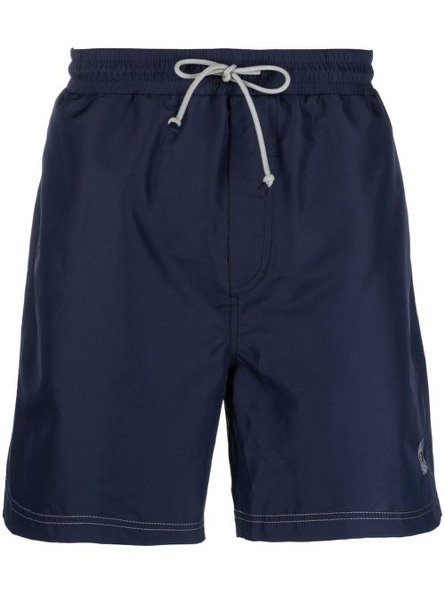 Logo-embroidered swim shorts - Blue