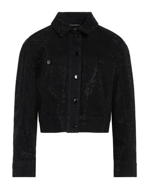Emporio Armani Woman Denim outerwear Black Size 12 Cotton, Elastane