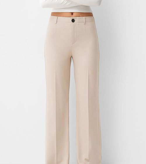 Petite wide-leg tailoring trousers in beige-Neutral