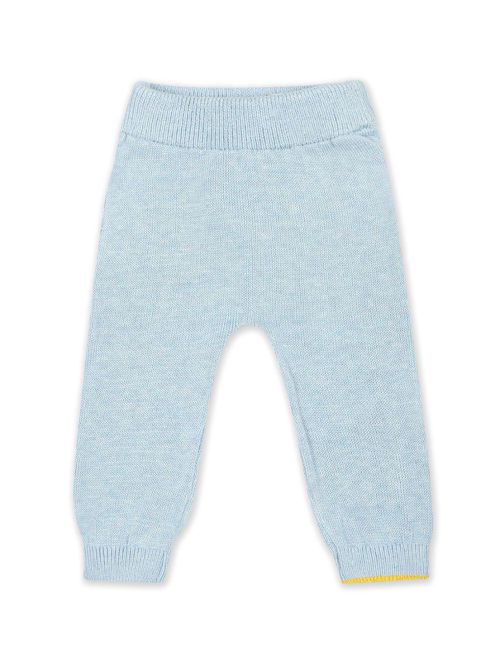 Elasticated-waistband knitted trousers - Blue