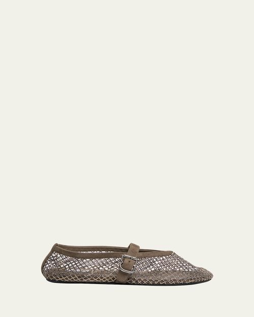 Crystal Mesh Ballet Flats