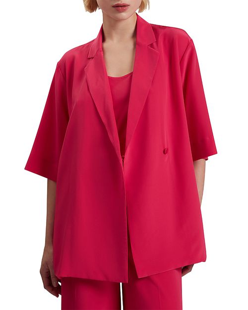 Carloe Silk Short Sleeve Blazer