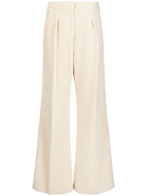 Wide-leg flared trousers - Neutrals