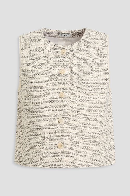 Veronica cotton-tweed vest - White - L
