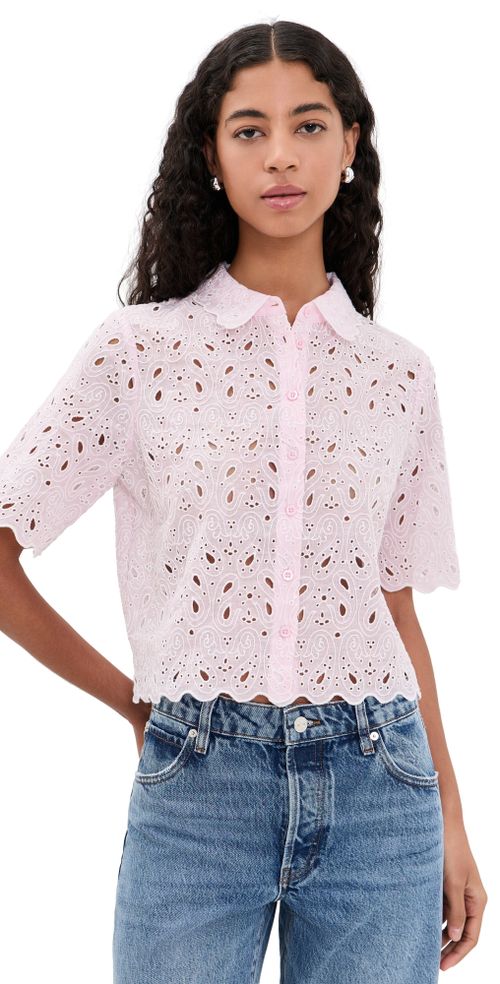 The Paisley Eyelet Top Bubble Gum