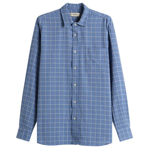 Men's Scout Loose Weave Check Shirt Light Blue Check