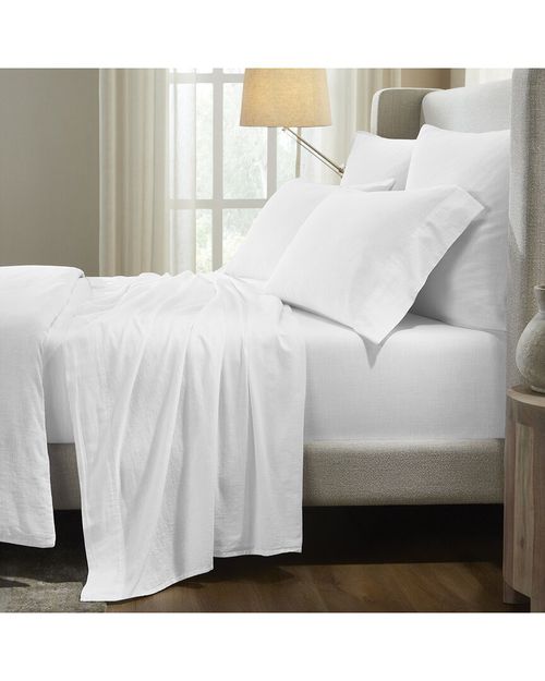 Chloe 100% Cotton Linen Texture Vintage Wash Solid Deep Pocket  Percale Sheet Set