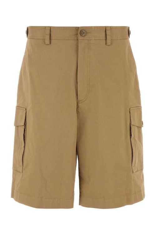 Stretch Cotton Bermuda Shorts — Beige