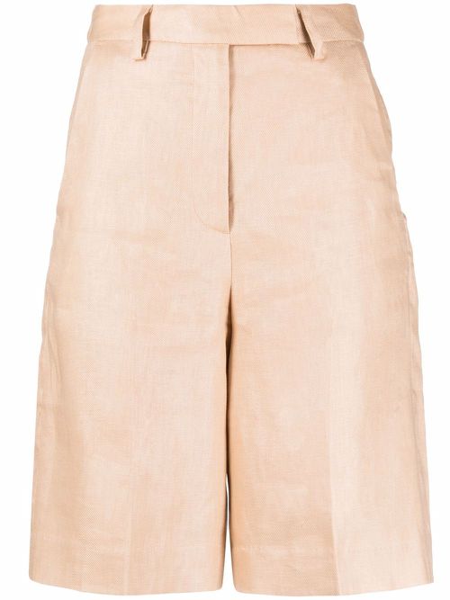 Tailored linen shorts - Neutrals
