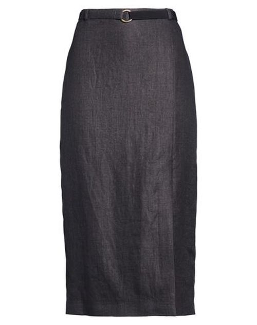 Woman Midi skirt Charcoal Size 10 Linen