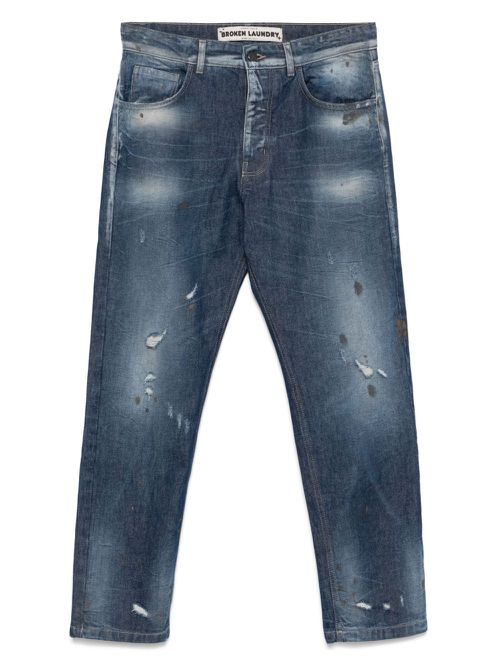 BROKEN LAUNDRY distressed-finish jeans - Blue