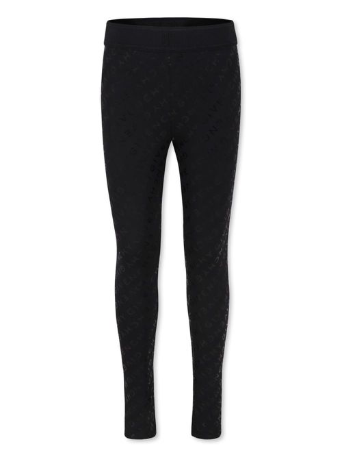 Logo-print organic-cotton leggings - Black