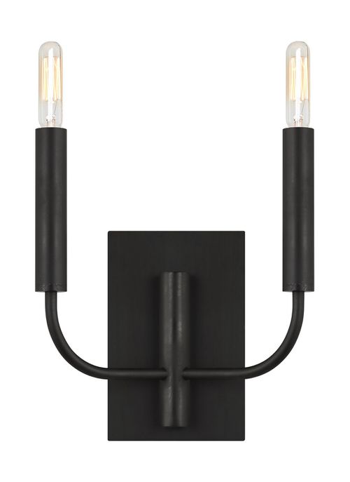 Visual Comfort Studio Brianna 2-Light Wall Sconce in Aged Iron by Ellen Degenere