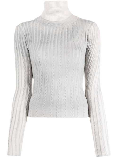 Open-back cable-knit jumper - Grey