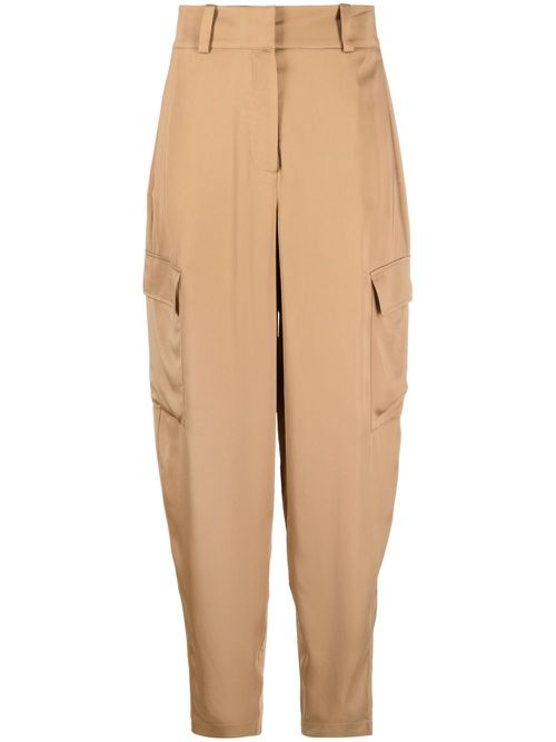 High-waisted cargo trousers - Neutrals
