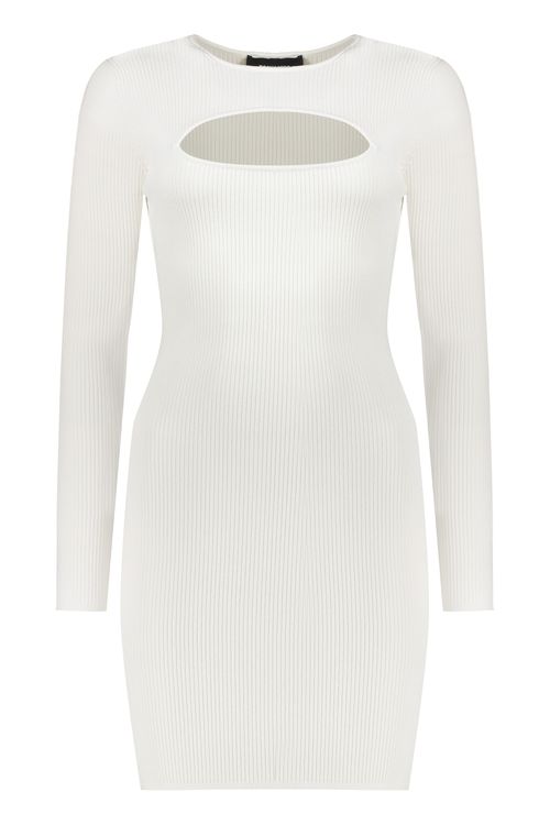 Cut-out Rib-knit Minidress