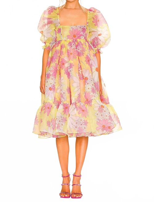 French Puff Dress In Goldie
