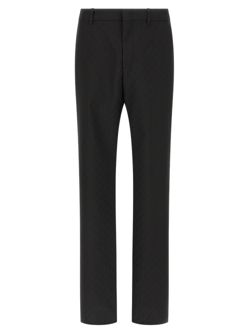 Wool-Blend Dress Trousers — Black