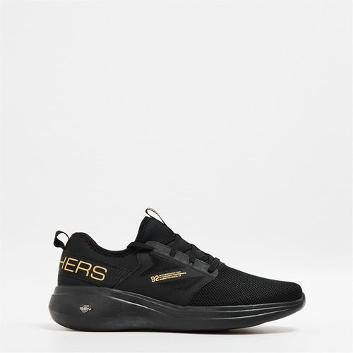 Skechers Womens Go Run Fast Lace Up Low Top Sneakers in Black