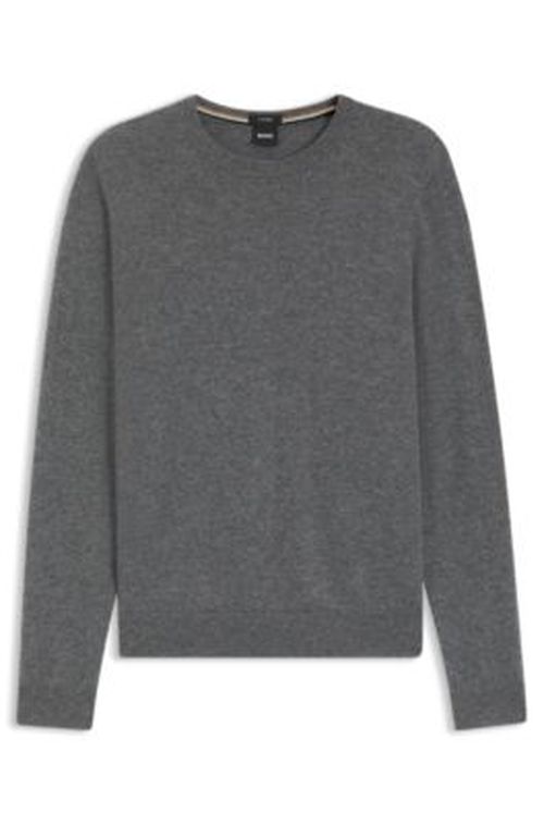BOSS Cashmere sweater in a regular fit - Grey Men's Sweater