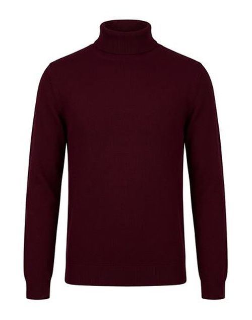 Man Turtleneck Burgundy Size 36 Merino Wool