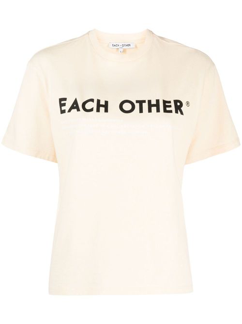 Logo-print cotton T-shirt - Yellow