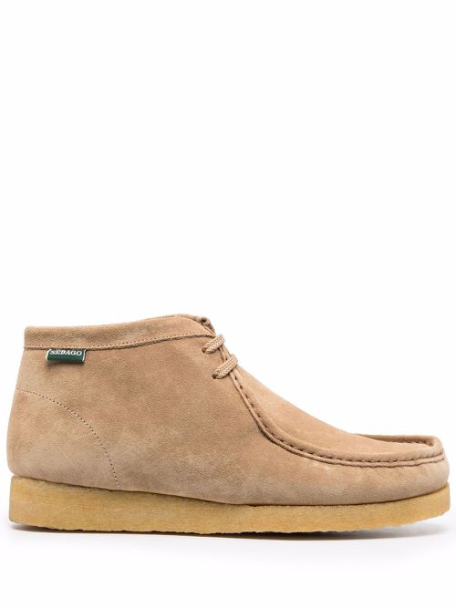 Lace-up suede desert boots - Neutrals