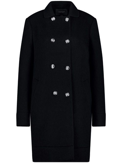 Double-breasted wool-blend coat - Black