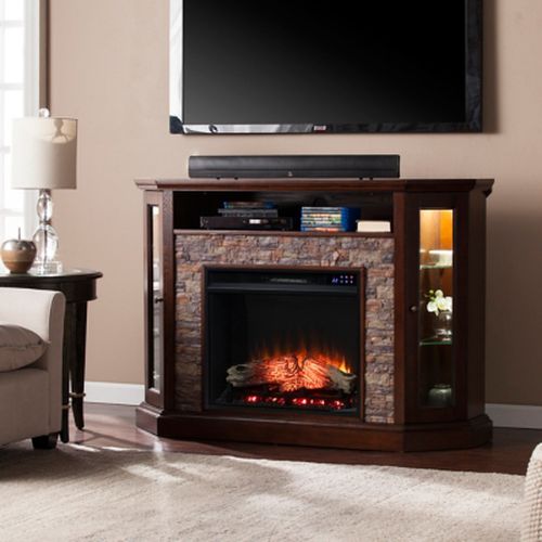 Southern Enterprises Furniture Harper Convertible Touch Screen Fireplace Mantel, Espresso