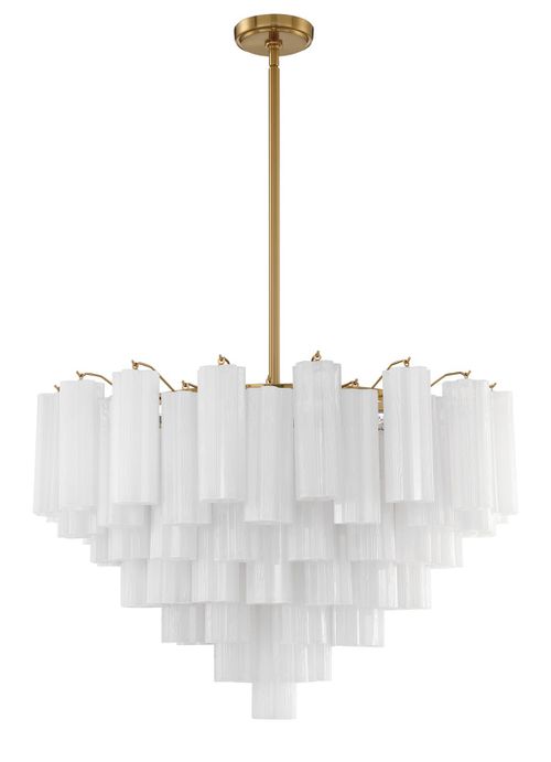 Aged Brass 16 Light Chandelier from the Addis Collection