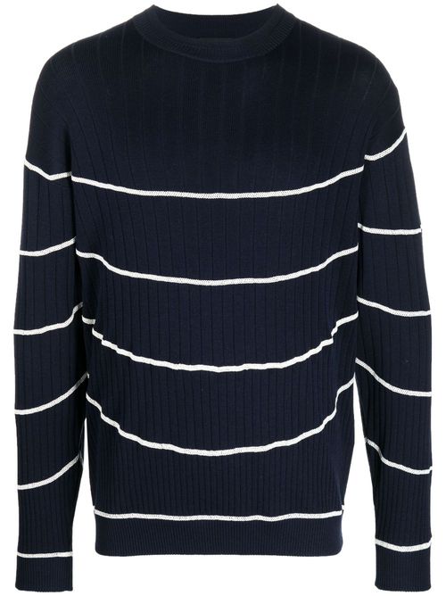Striped ribbed-knit jumper - Blue