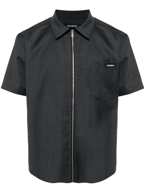 Zip-fastening wool shirt - Grey